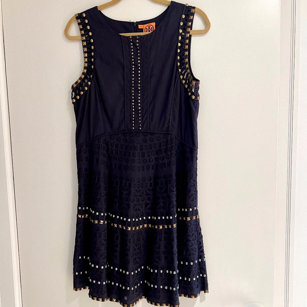 TORY BURCH Vintage Black Cotton Dress Size 8